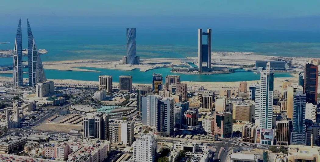 A high shot of the Manama high rises